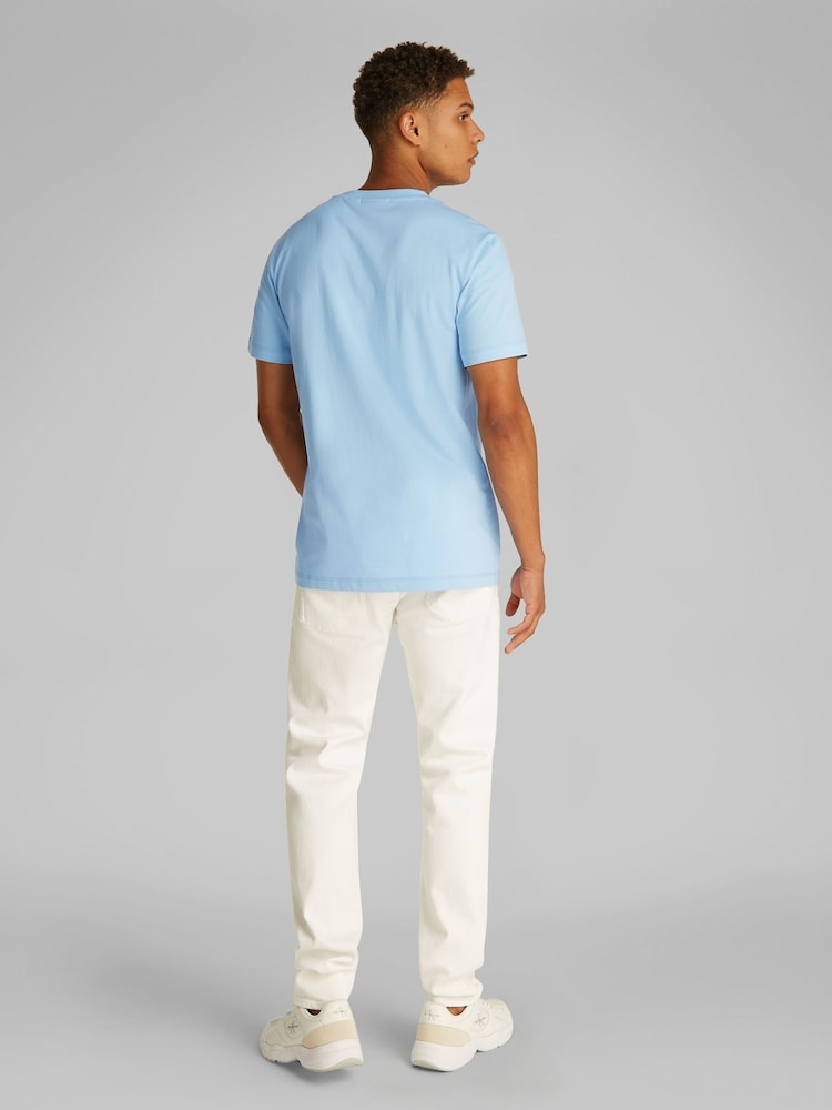 Calvin Klein Blue Monologo 100% Cotton T-Shirt - Image 3 of 6