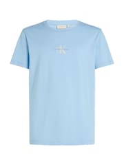 Синий - Calvin Klein Monologo 100% Cotton T-Shirt - Image 5 of 6