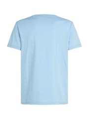 Синий - Calvin Klein Monologo 100% Cotton T-Shirt - Image 6 of 6