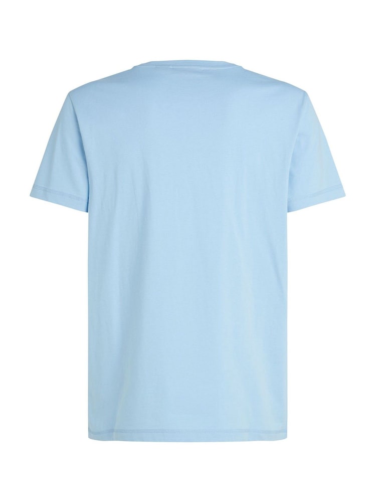 Синий - Calvin Klein Monologo 100% Cotton T-Shirt - Image 6 of 6