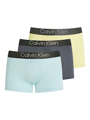 Calvin Klein Yellow Brushed Micro Stripe Trunks 3 Pack - Image 1 of 5