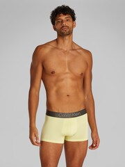 Calvin Klein Yellow Brushed Micro Stripe Trunks 3 Pack - Image 2 of 5