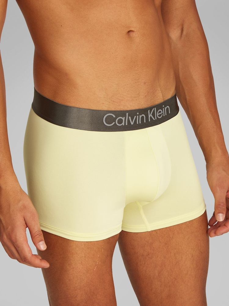 Calvin Klein Yellow Brushed Micro Stripe Trunks 3 Pack - Image 5 of 5