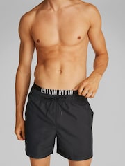 Calvin Klein Black Intense Power Medium Double Waistband Swim Shorts - Image 4 of 5