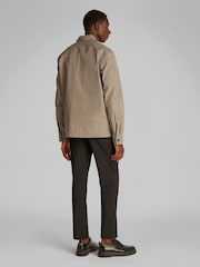 Calvin Klein Brown Boxy Cotton Blend Overshirt - Image 3 of 7
