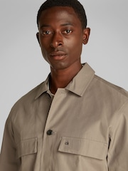 Calvin Klein Brown Boxy Cotton Blend Overshirt - Image 4 of 7