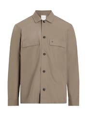 Calvin Klein Brown Boxy Cotton Blend Overshirt - Image 6 of 7