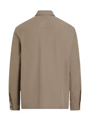 Calvin Klein Brown Boxy Cotton Blend Overshirt - Image 7 of 7