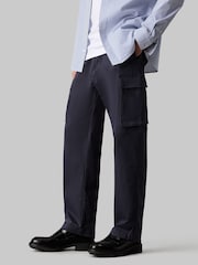 Calvin Klein Blue Pull On Straight Cargo Trousers - Image 1 of 5