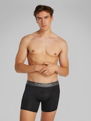 Calvin Klein Black Brushed Micro Stripe Boxer Briefs 3 Pack - Image 2 of 5