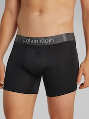 Calvin Klein Black Brushed Micro Stripe Boxer Briefs 3 Pack - Image 3 of 5