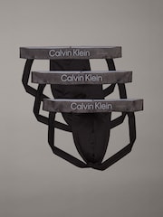 Calvin Klein Black Brushed Micro Stripe Jockstrap 3 Pack - Image 1 of 2