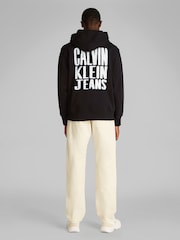 Calvin Klein Black 100% Cotton Painted Hoodie - Image 3 of 7