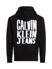 Calvin Klein Black 100% Cotton Painted Hoodie - Image 6 of 7