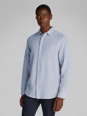 Calvin Klein Blue Regular Fit Stripe Long Sleeve Shirt - Image 1 of 6