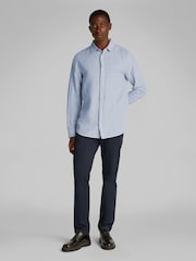 Calvin Klein Blue Regular Fit Stripe Long Sleeve Shirt - Image 2 of 6
