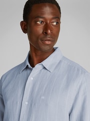 Calvin Klein Blue Regular Fit Stripe Long Sleeve Shirt - Image 4 of 6