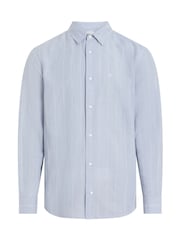 Calvin Klein Blue Regular Fit Stripe Long Sleeve Shirt - Image 6 of 6
