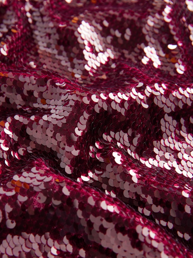Burgundy Red Sequin T-Shirt - Image 7 of 7