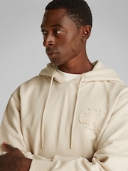 Calvin Klein Cream 100% Cotton Applique Hoodie - Image 4 of 6