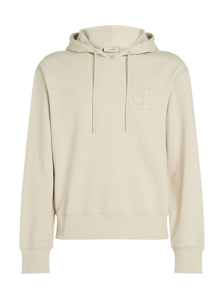 Calvin Klein Cream 100% Cotton Applique Hoodie - Image 5 of 6