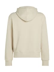 Calvin Klein Cream 100% Cotton Applique Hoodie - Image 6 of 6