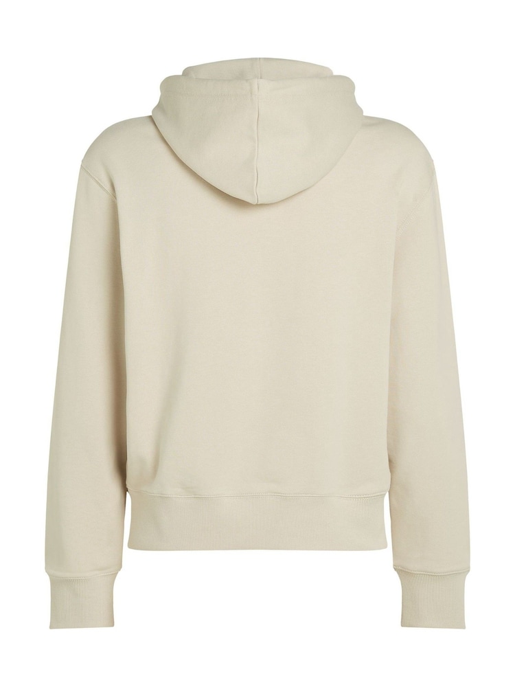 Calvin Klein Cream 100% Cotton Applique Hoodie - Image 6 of 6