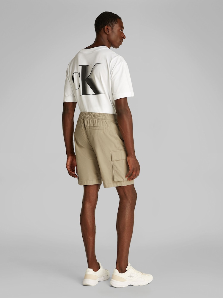 Calvin Klein Brown Washed Cargo Shorts - Image 3 of 7