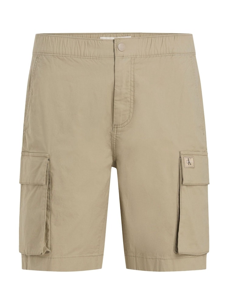 Calvin Klein Brown Washed Cargo Shorts - Image 5 of 7