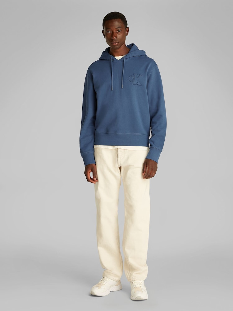 Calvin Klein Blue 100% Cotton Applique Hoodie - Image 2 of 6