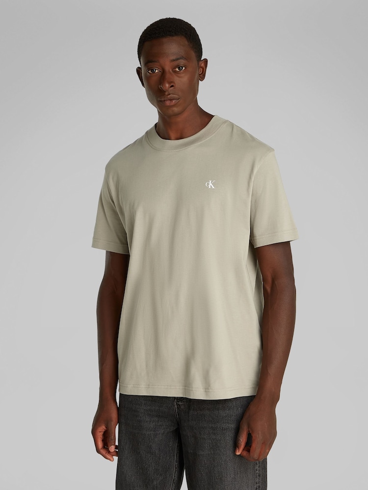 Calvin Klein Cream 100% Cotton Painted Jeans T-Shirt - Image 1 of 7
