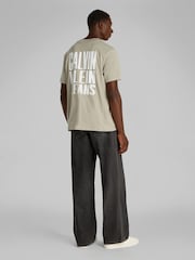 Calvin Klein Cream 100% Cotton Painted Jeans T-Shirt - Image 3 of 7