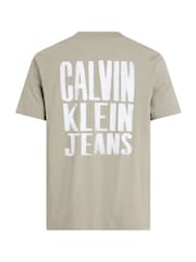 Calvin Klein Cream 100% Cotton Painted Jeans T-Shirt - Image 6 of 7