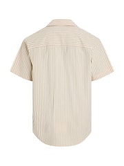 Calvin Klein Cream 100% Cotton Poplin Short Sleeve Shirt - Image 2 of 7