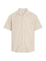 Calvin Klein Cream 100% Cotton Poplin Short Sleeve Shirt - Image 3 of 7