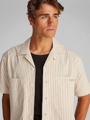 Calvin Klein Cream 100% Cotton Poplin Short Sleeve Shirt - Image 5 of 7
