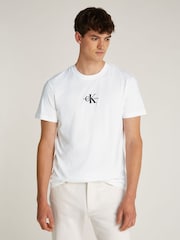 Calvin Klein Off White Monogram logo T-Shirt - Image 1 of 6