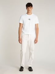 Calvin Klein Off White Monogram logo T-Shirt - Image 3 of 6