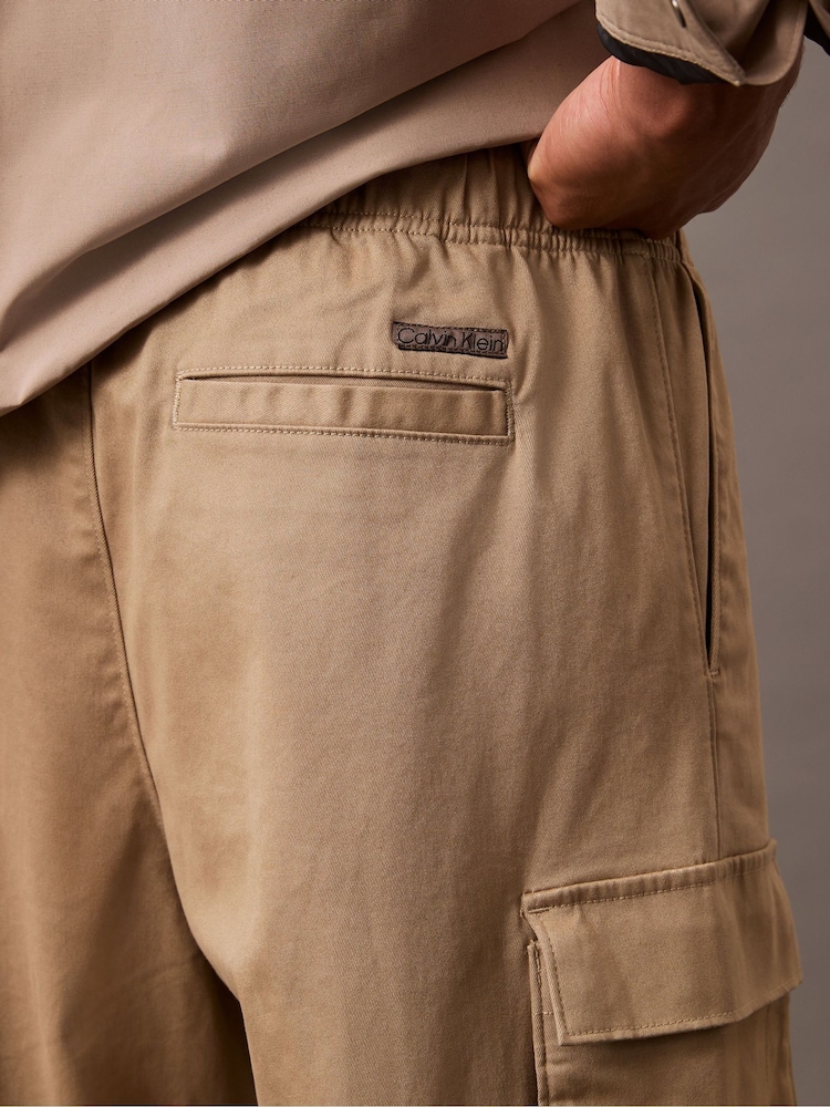 Calvin Klein Brown Pull On Straight Cargo Trousers - Image 4 of 7