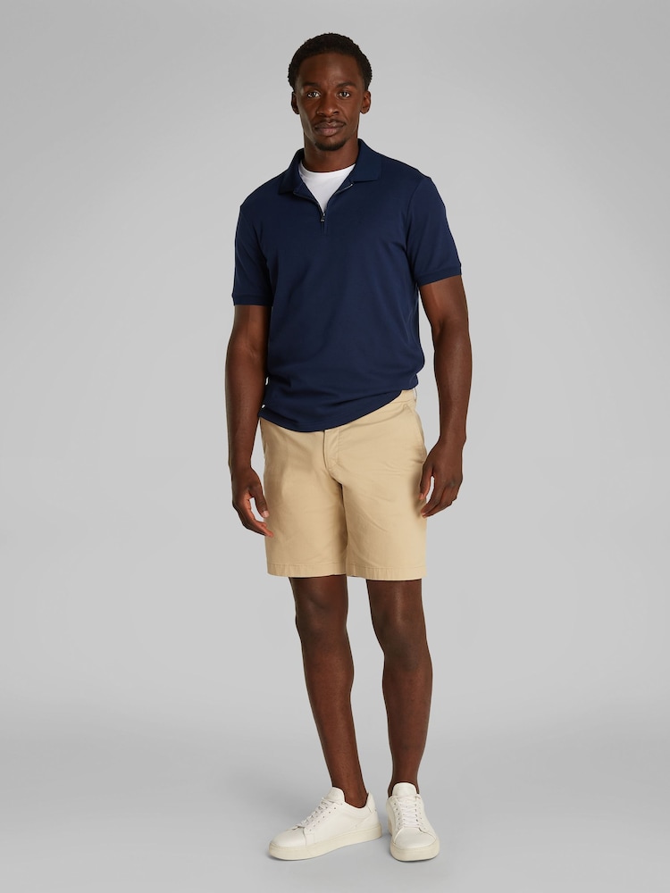Calvin Klein Blue 100% Cotton Short Sleeve Zip Polo Shirt - Image 2 of 6