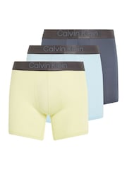 Calvin Klein Yellow Brushed Micro Stripe Boxer Briefs 3 Pack - Image 1 of 5