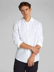 Calvin Klein White Regular Fit Stripe Long Sleeve Shirt - Image 1 of 6