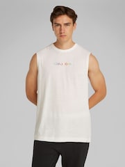 Calvin Klein White 100% Cotton Pride Lounge Tank Top - Image 1 of 5