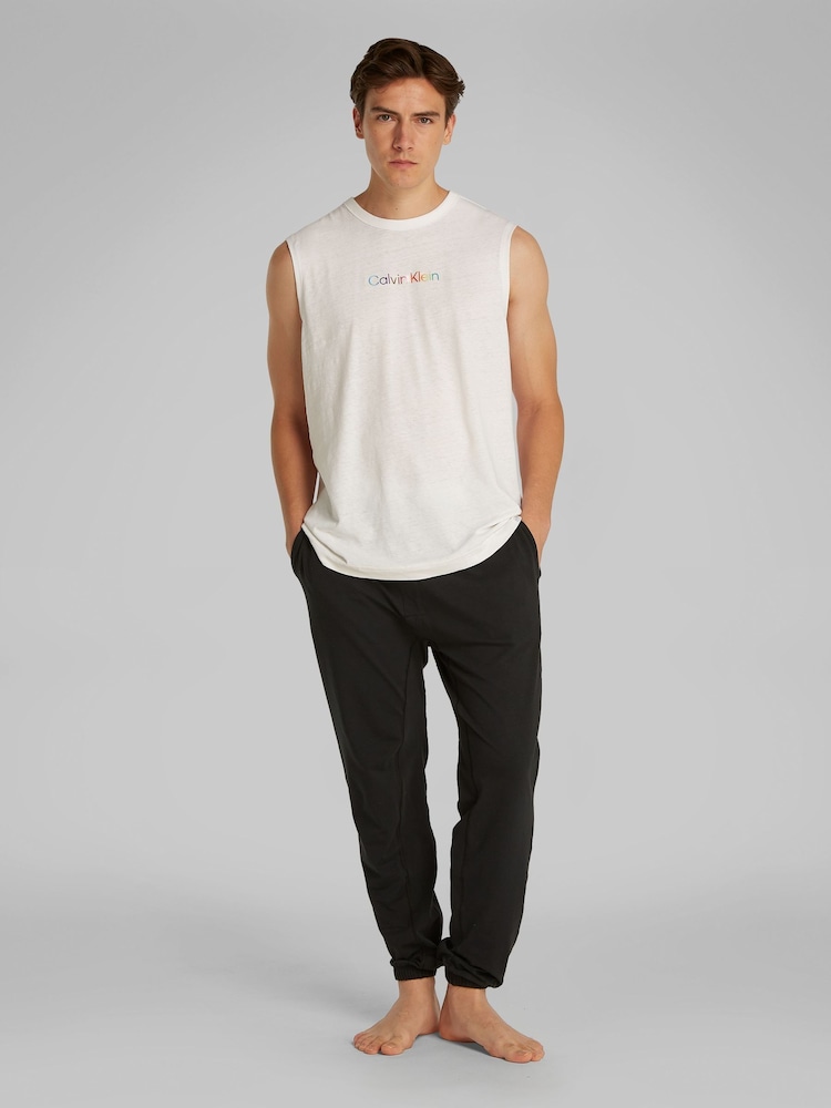 Calvin Klein White 100% Cotton Pride Lounge Tank Top - Image 2 of 5