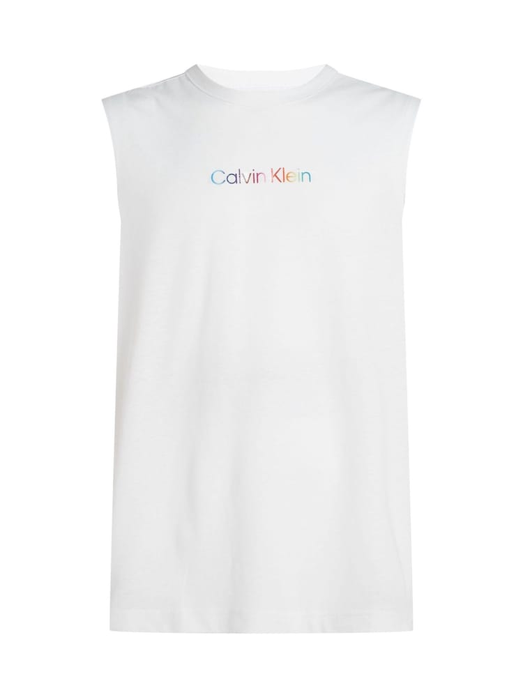 Calvin Klein White 100% Cotton Pride Lounge Tank Top - Image 5 of 5