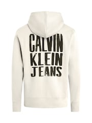 Calvin Klein Brown 100% Cotton Painted Hoodie - Image 2 of 2