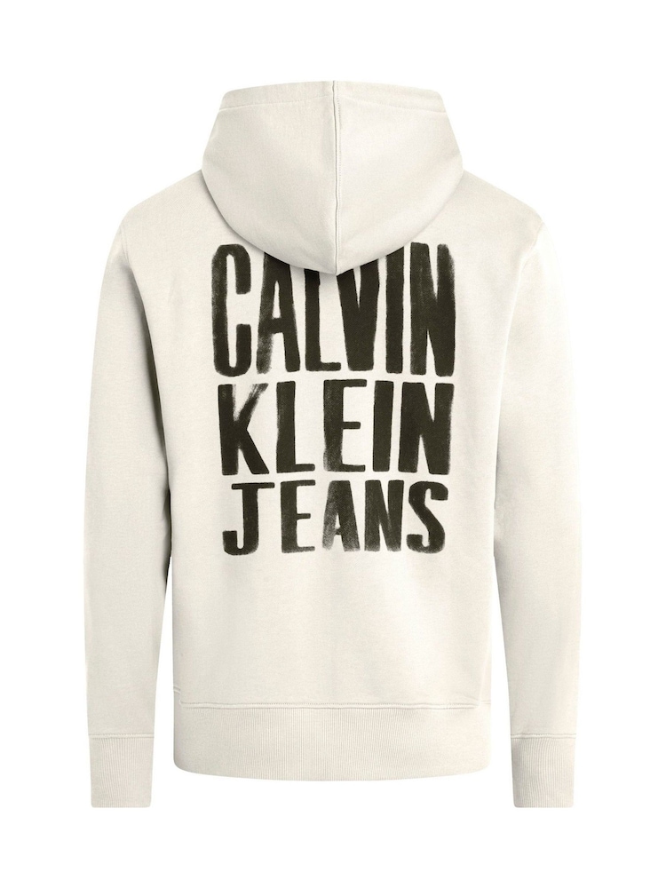Calvin Klein Brown 100% Cotton Painted Hoodie - Image 2 of 2