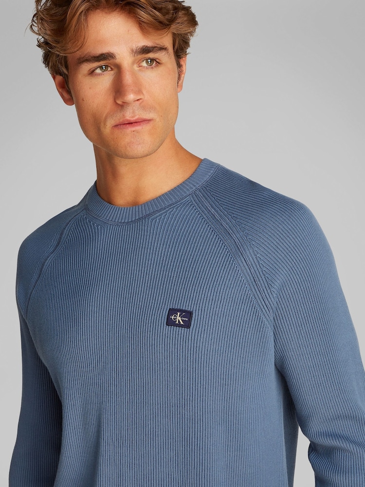 Calvin Klein Blue 100% Cotton Jumper - Image 4 of 7