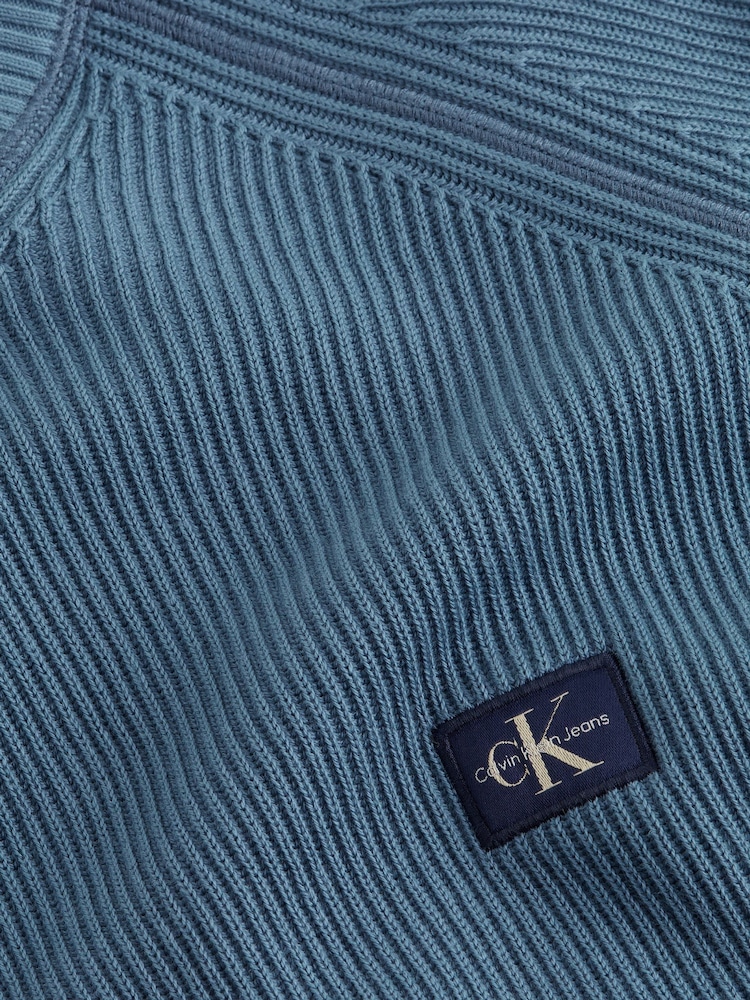 Calvin Klein Blue 100% Cotton Jumper - Image 7 of 7