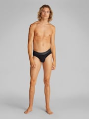 Calvin Klein Black Brushed Micro Stripe Hip Briefs 3 Pack - Image 3 of 5